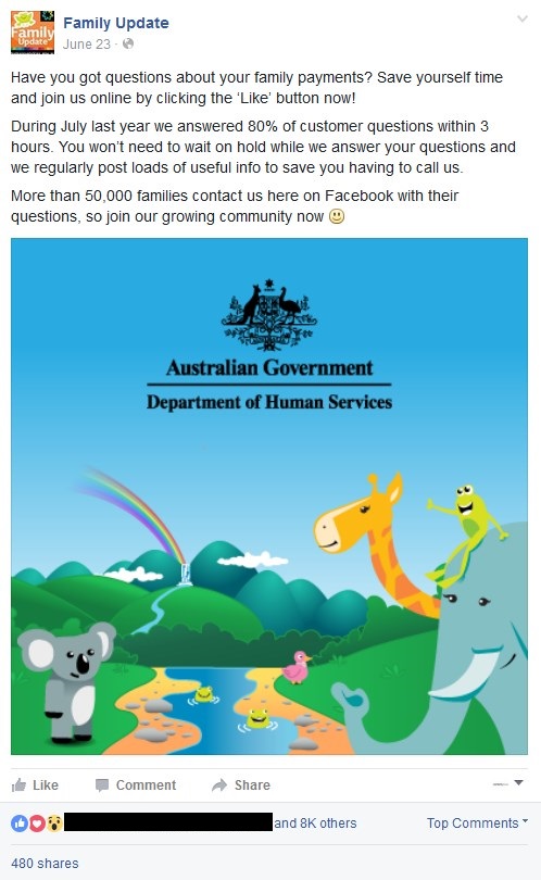 Department of Human Services social media marketing